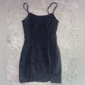 Black stretchy jean dress